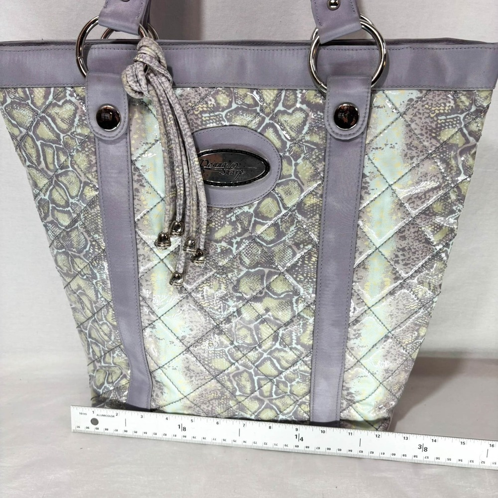 NWT Donna Sharp Sasha Denise Tote/Shopper ORCHID/TAN Plastic coated  5515